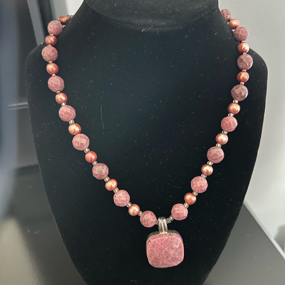 Nordstrom Pink Gemstone Necklace with Elegant Pendant